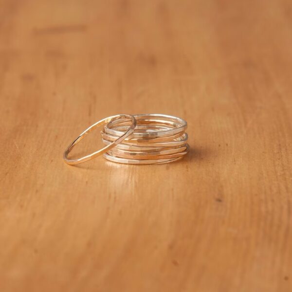 Hammered Stacking Band in Gold Filled, Rose Gold Filled or Recycled Sterling Silver - Image 2